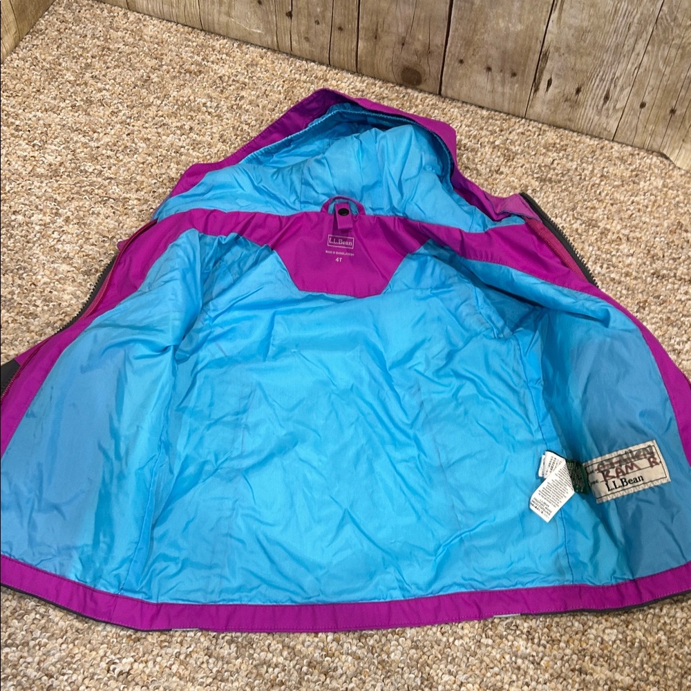 L.L. Bean 4T Wildcat 3 in 1 Purple Gray & Blue Hooded Jacket - Picture 5 of 14